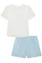 Conjunto de blusa em canelado liz e shorts em linho capri 94390 Vic Teen Menina