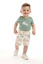Conjunto de body em ribana 1x1 e bermuda em molecotton 92822 LucBoo Bebê Menino