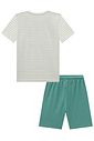 Conjunto de camiseta em malha pontilhada e bermuda em cotton jeans com elastano 96397 Johnny Fox Teen Menino