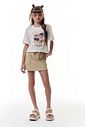 Conjunto de blusa em meia malha e short saia em cotton jeans 95965 Vic Teen Menina Conjunto de blusa em meia malha e short saia em cotton jeans 95965 Vic Teen Menina