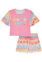 Conjunto de blusa e shorts em malha fresh 94610 Kukiê Infantil Menina Conjunto de blusa e shorts em malha fresh 94610 Kukiê Infantil Menina