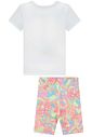Conjunto de blusa alongada em meia malha e bermuda biker em malha power 95319 Infanti Infantil Menina