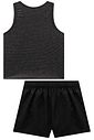 Conjunto de regata em malha brilho e short saia em alfaiataria marant 96902 Vic Teen Menina