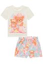 Conjunto de pijama de blusa em meia malha e shorts em malha fresh 99718 Kukiê Infantil Menina Conjunto de pijama de blusa em meia malha e shorts em malha fresh 99718 Kukiê Infantil Menina