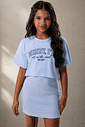 Conjunto de vestido em canelado liz e blusa sobreposição em meia malha 95948 Vic Teen Menina