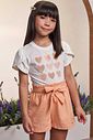 Conjunto de blusa em meia malha e shorts em linho santorine com elastano 98902 Infanti Infantil Menina Conjunto de blusa em meia malha e shorts em linho santorine com elastano 98902 Infanti Infantil Menina