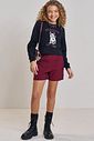 Conjunto de blusa boxy over em meia malha e shorts em alfaiataria marant 90703 Vic Teen Menina