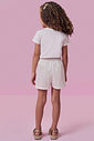 Conjunto de blusa em cotton e short saia em linho gold 98691 Kukiê Infantil Menina