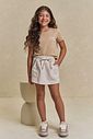 Conjunto de blusa em meia malha e short saia em moletom sem pelúcia 95821 Lilimoon Teen Menina