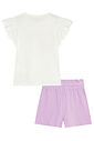 Conjunto de blusa em meia malha e shorts em malha little waffle 95970 Kukiê Infantil Menina
