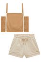 Conjunto de regata em viscose e shorts em linho com elastano 98916 Vic Teen Menina