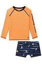 Conjunto de camiseta e sunga em malha UV dry com proteção UV50+ 96174 LucBoo Infantil Menino Conjunto de camiseta e sunga em malha UV dry com proteção UV50+ 96174 LucBoo Infantil Menino