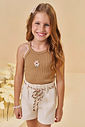Conjunto de regata em soft line e shorts em linho santorini com elastano 94802 Kukiê Infantil Menina