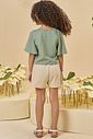 Conjunto de blusa em meia malha e shorts em moletom sem pelúcia 95070 Kukiê Infantil Menina