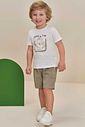 Conjunto de camiseta em meia malha e bermuda em sarja ônix com elastano 99059 LucBoo Infantil Menino Conjunto de camiseta em meia malha e bermuda em sarja ônix com elastano 99059 LucBoo Infantil Menino