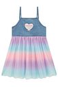 Conjunto de vestido em malha power e sobreposição em jeans e tule 97953 Infanti Infantil Menina Conjunto de vestido em malha power e sobreposição em jeans e tule 97953 Infanti Infantil Menina