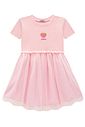Vestido em canelado liz e tule com elastano 96661 Infanti Infantil Menina