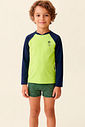 Conjunto de camiseta e sunga em malha UV dry com proteção UV50+ 24729 LucBoo Infantil Menino Conjunto de camiseta e sunga em malha UV dry com proteção UV50+ 24729 LucBoo Infantil Menino