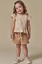 Conjunto de bata em meia malha com shorts em moletom sem pelúcia 94665 Infanti Infantil Menina Conjunto de bata em meia malha com shorts em moletom sem pelúcia 94665 Infanti Infantil Menina
