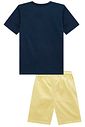 Conjunto de camiseta em meia malha e bermuda em sarja ônix com elastano 99307 LucBoo Infantil Menino