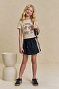 Conjunto de blusa em meia malha e short saia em moletom sem pelúcia 96307 Lilimoon Teen Menina Conjunto de blusa em meia malha e short saia em moletom sem pelúcia 96307 Lilimoon Teen Menina