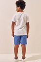 Conjunto de camiseta em meia malha e bermuda em malha alfaiataria 96925 LucBoo Infantil Menino