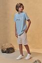 Conjunto de camiseta em malha mesclada e bermuda em linho santorine com elastano 95699 Johnny Fox Teen Menino Conjunto de camiseta em malha mesclada e bermuda em linho santorine com elastano 95699 Johnny Fox Teen Menino