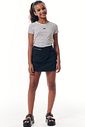 Conjunto de blusa em cotton fio tinto e short saia em alfaiataria tecno cargo 95963 Vic Teen Menina Conjunto de blusa em cotton fio tinto e short saia em alfaiataria tecno cargo 95963 Vic Teen Menina