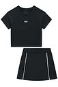 Conjunto de blusa e short saia em malha UV50 96532 Vic Teen Menina Conjunto de blusa e short saia em malha UV50 96532 Vic Teen Menina