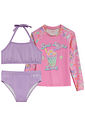Trio de biquíni e blusa em malha com proteção UV50+ 96092 Kukiê Infantil Menina Trio de biquíni e blusa em malha com proteção UV50+ 96092 Kukiê Infantil Menina