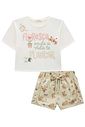Conjunto de blusa em meia malha com shorts em tecno style 97022 Infanti Infantil Menina