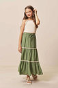 Conjunto de regata em linho com elastano e saia new midi em linho capri 94424 Vic Teen Menina Conjunto de regata em linho com elastano e saia new midi em linho capri 94424 Vic Teen Menina