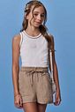 Conjunto de regata em canelado liz e shorts em cotton jeans 98510 Vic Teen Menina