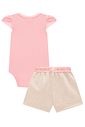 Conjunto de body em suedine com shorts em moletom sem pelúcia 99187 Infanti Bebê Menina Conjunto de body em suedine com shorts em moletom sem pelúcia 99187 Infanti Bebê Menina