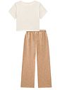 Conjunto de blusa em cotton e calça wide leg em malha mesclada 98709 Lilimoon Teen Menina