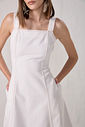 Vestido maxi midi de alças em sarja 83249 Linzzi