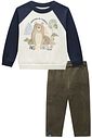 Conjunto de blusão em moletom com pelúcia e calça skinny em fleece cotelê com elastano 91750 LucBoo Bebê Menino Conjunto de blusão em moletom com pelúcia e calça skinny em fleece cotelê com elastano 91750 LucBoo Bebê Menino