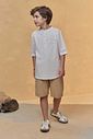 Conjunto de bata em linho deluxe e bermuda em linho santorine com elastano 95751 Johnny Fox Teen Menino Conjunto de bata em linho deluxe e bermuda em linho santorine com elastano 95751 Johnny Fox Teen Menino