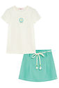 Conjunto de blusa em canelado liz e short saia em tecido brend de viscose 93640 Kukiê Infantil Menina Conjunto de blusa em canelado liz e short saia em tecido brend de viscose 93640 Kukiê Infantil Menina