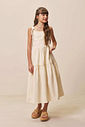 Vestido midi em linho com elastano 94427 Vic Teen Menina Vestido midi em linho com elastano 94427 Vic Teen Menina