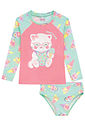 Conjunto de blusa e calcinha em malha com proteção UV50+ 96262 Kukiê Infantil Menina