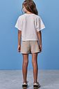 Conjunto de blusa em meia malha e short saia em sarja com elastano 98511 Vic Teen Menina Conjunto de blusa em meia malha e short saia em sarja com elastano 98511 Vic Teen Menina