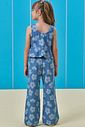 Conjunto de bata e calça em jeans 95069 Kukiê Infantil Menina