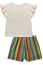 Conjunto de blusa em malha fresh e shorts em tecido tricô 98012 Kukiê Infantil Menina