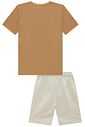Conjunto de camiseta em meia malha e bermuda em moletom linho sem pelúcia 99004 LucBoo Infantil Menino Conjunto de camiseta em meia malha e bermuda em moletom linho sem pelúcia 99004 LucBoo Infantil Menino