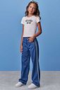 Calça wide leg em jeans 97951 Vic Teen Menina Calça wide leg em jeans 97951 Vic Teen Menina