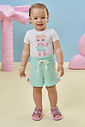 Conjunto de body em cotton e shorts em malha waffle 95349 Kukiê Bebê Menina