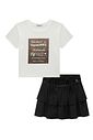 Conjunto de blusa em meia malha e saia em viscolinho summer 95916 Lilimoon Teen Menina Conjunto de blusa em meia malha e saia em viscolinho summer 95916 Lilimoon Teen Menina