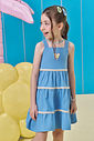 Vestido em linho santorine 95902 Kukiê Infantil Menina Vestido em linho santorine 95902 Kukiê Infantil Menina