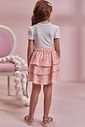 Conjunto de blusa em cotton e saia em light peach (com shorts embutido) 96520 Kukiê Infantil Menina
